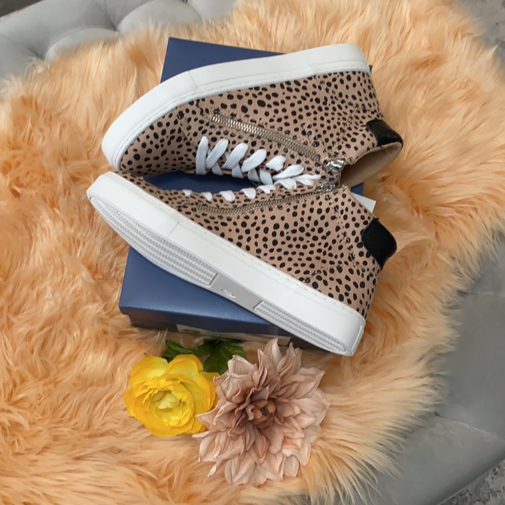NEW! Brooklin Leopard Zipper High Top Sneakers - Picture 2 of 5